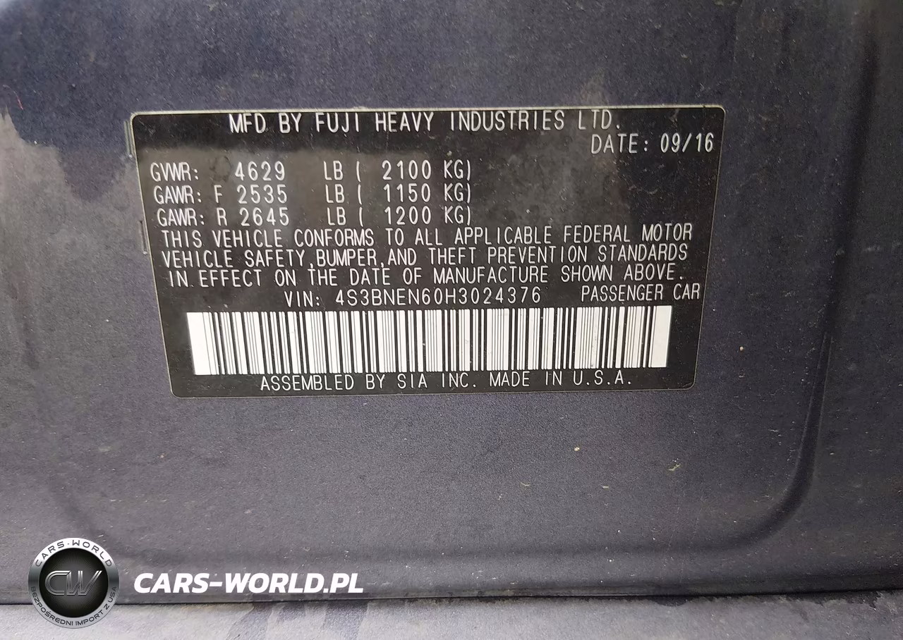 2017 Subaru Legacy 3.6R Limited VIN:4S3BNEN60H3024376 - 9