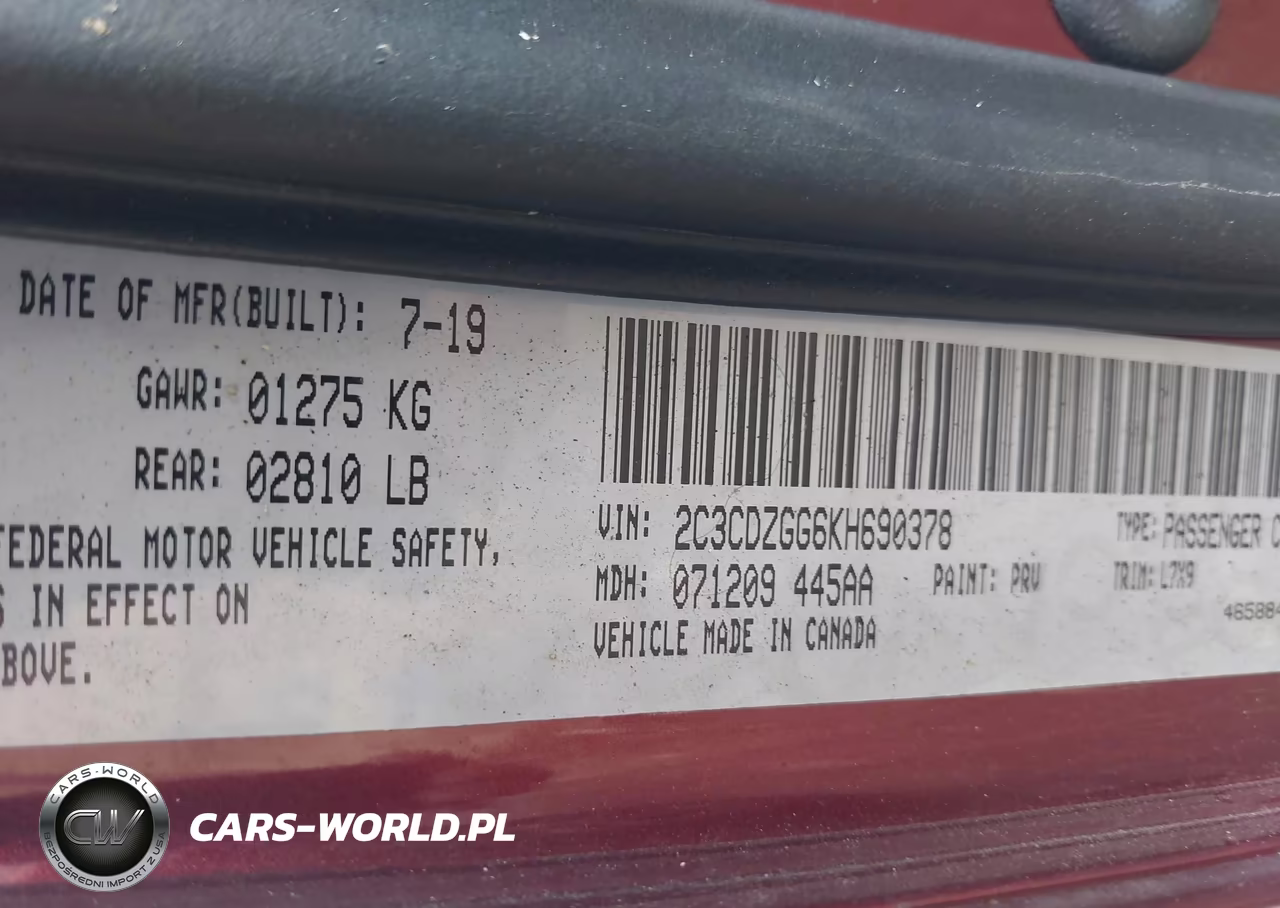 2019 Dodge Challenger Sxt Awd VIN:2C3CDZGG6KH690378 - 9