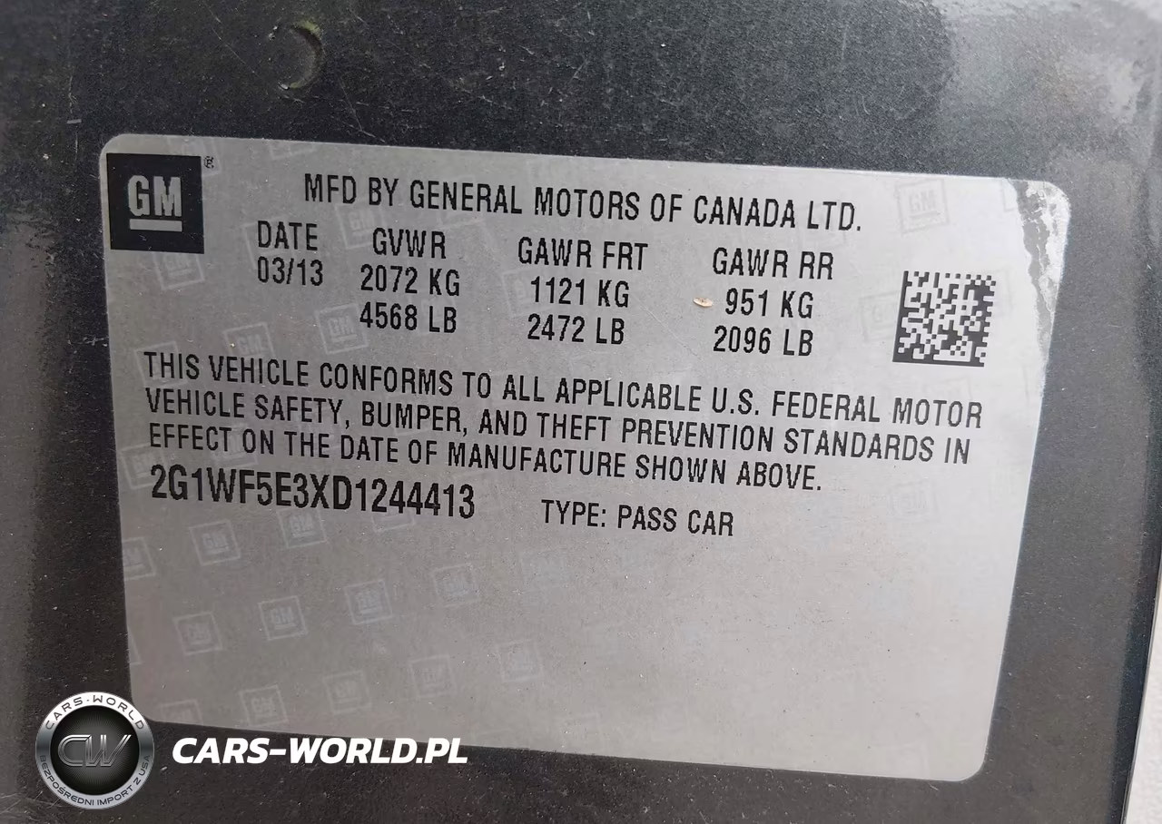 2013 Chevrolet Impala Ls VIN:2G1WF5E3XD1244413 - 9
