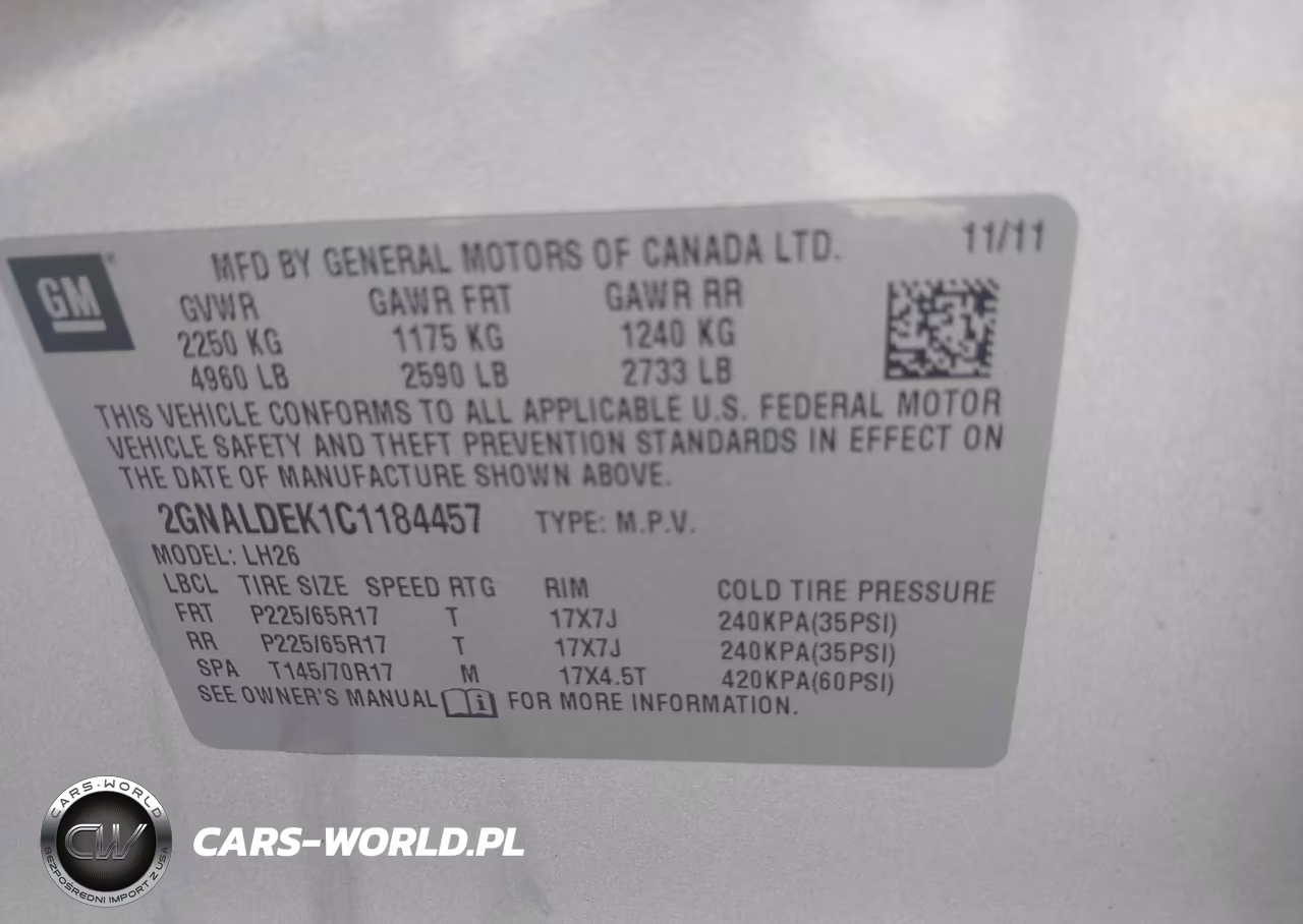 2012 Chevrolet Equinox 1Lt VIN:2GNALDEK1C1184457 - 9