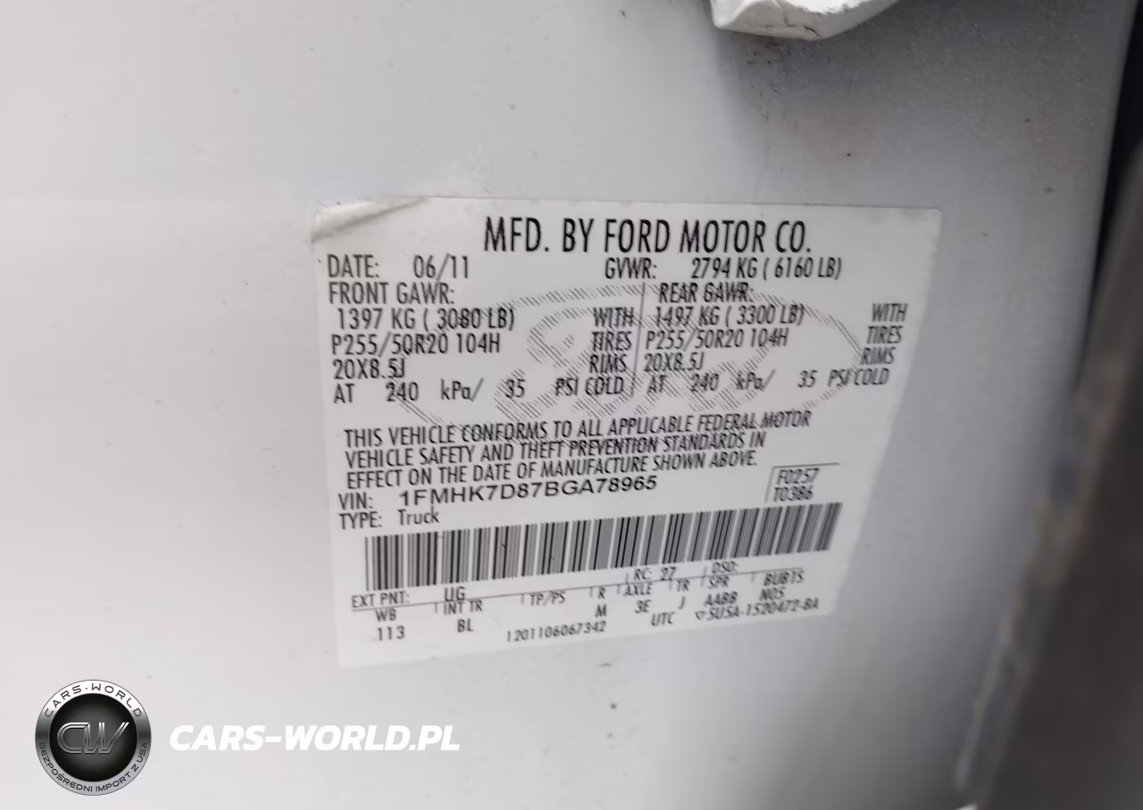 2011 Ford Explorer Xlt VIN:1FMHK7D87BGA78965 - 9