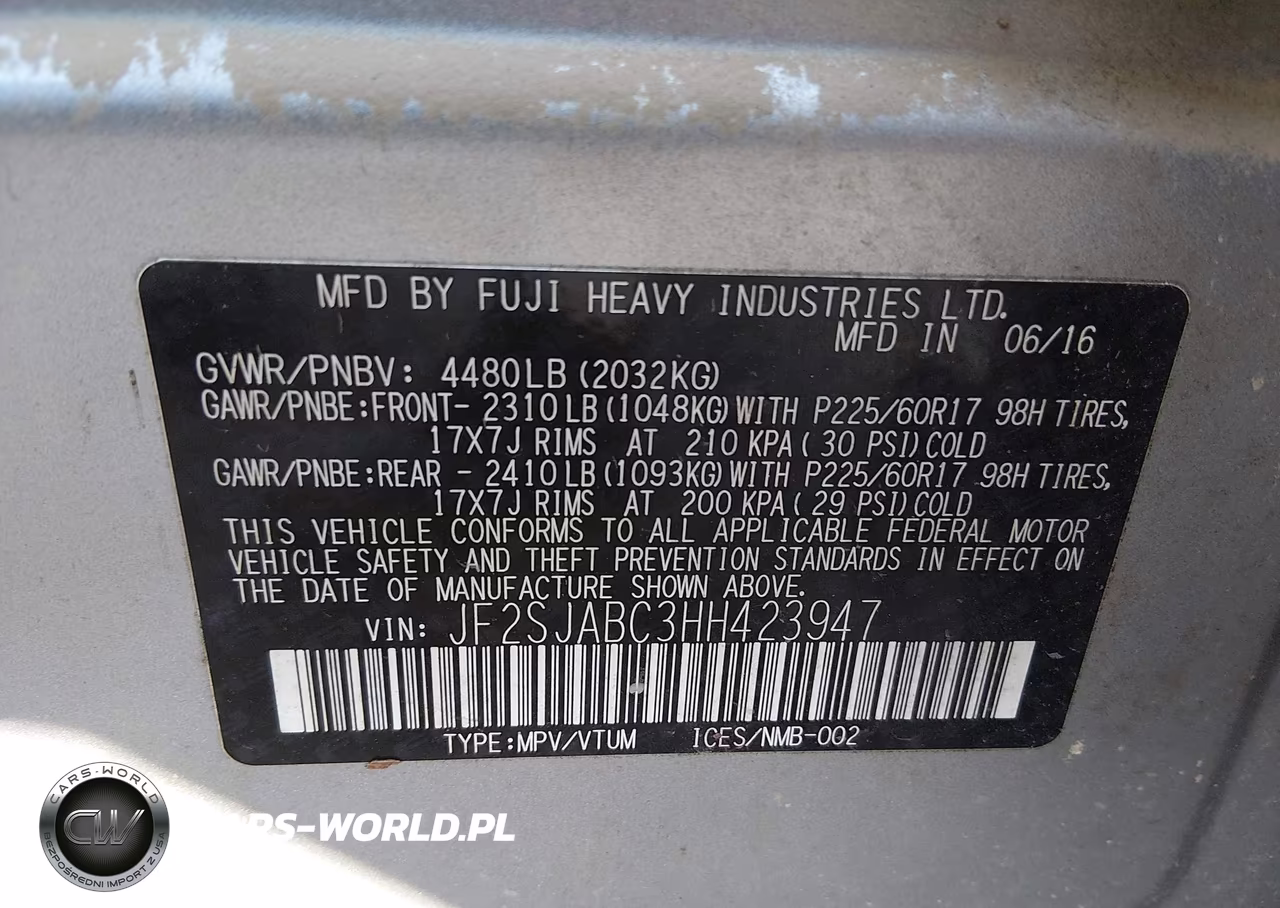 2017 Subaru Forester 2.5I VIN:JF2SJABC3HH423947 - 9