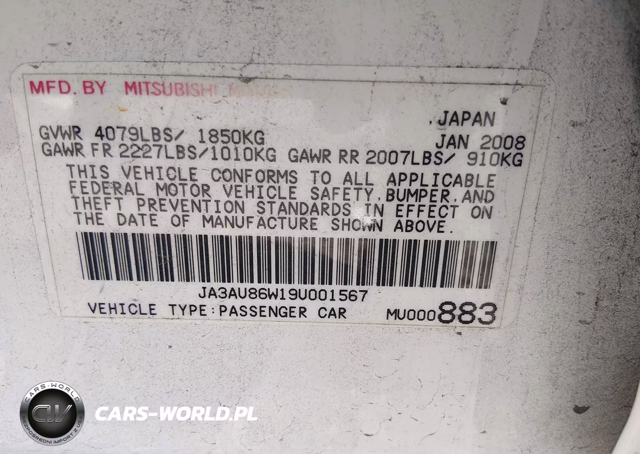 2009 Mitsubishi Lancer Gts VIN:JA3AU86W19U001567 - 9