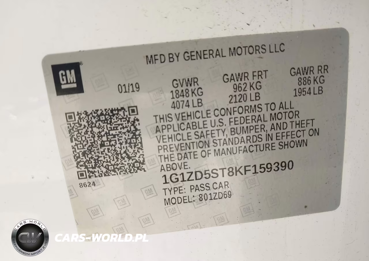 2019 CHEVROLET MALIBU LT VIN:1G1ZD5ST8KF159390 - 9