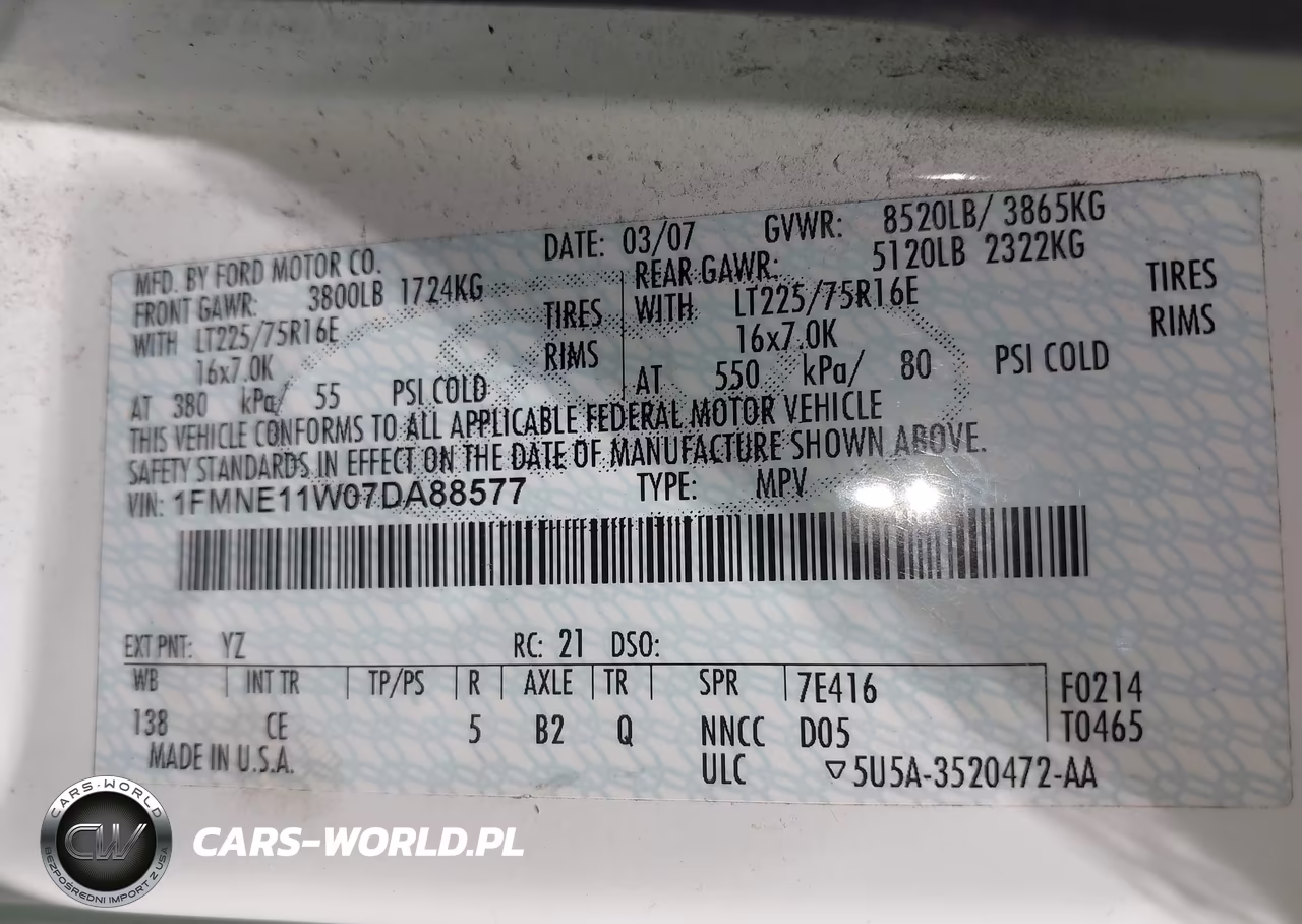 2007 Ford E-150 Chateau-Xl-Xlt VIN:1FMNE11W07DA88577 - 9