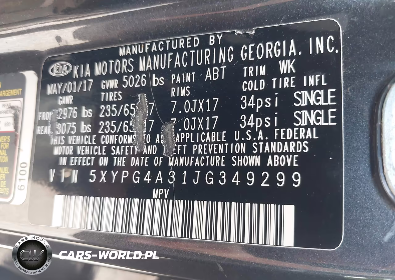 2018 Kia Sorento 2.4L Lx VIN:5XYPG4A31JG349299 - 9