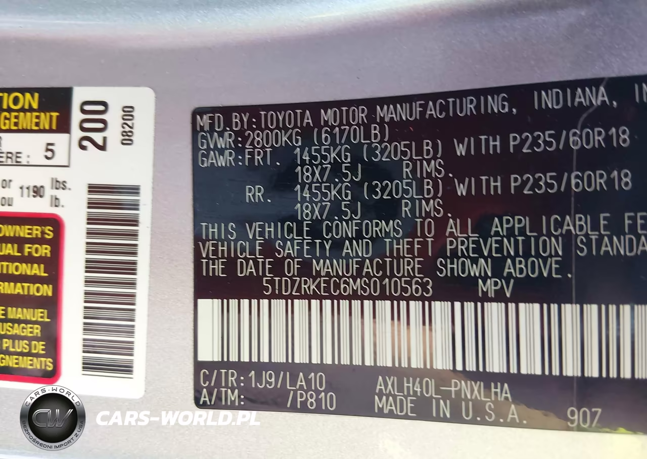 2021 Toyota Sienna Limited VIN:5TDZRKEC6MS010563 - 9
