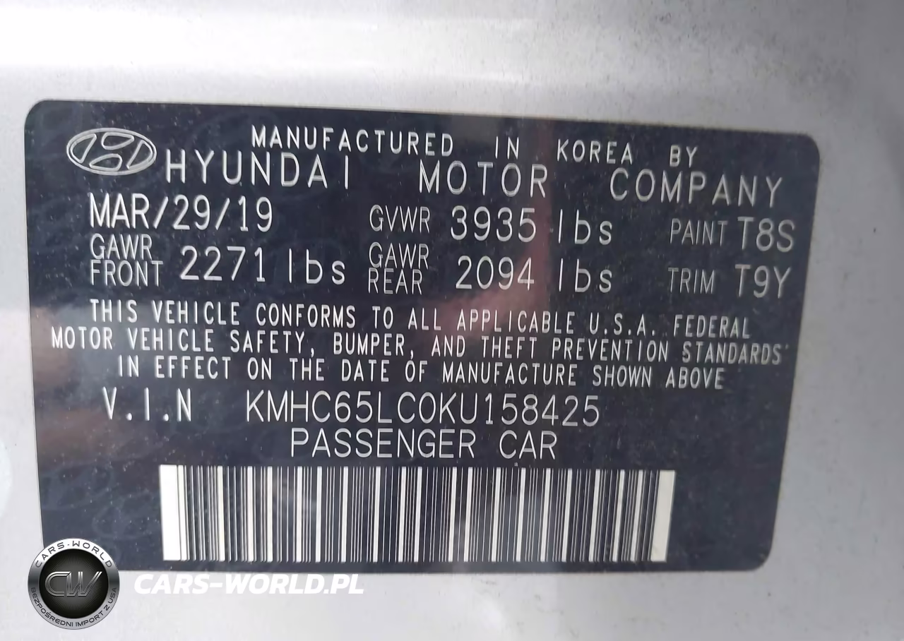2019 Hyundai Ioniq Hybrid Blue VIN:KMHC65LC0KU158425 - 9