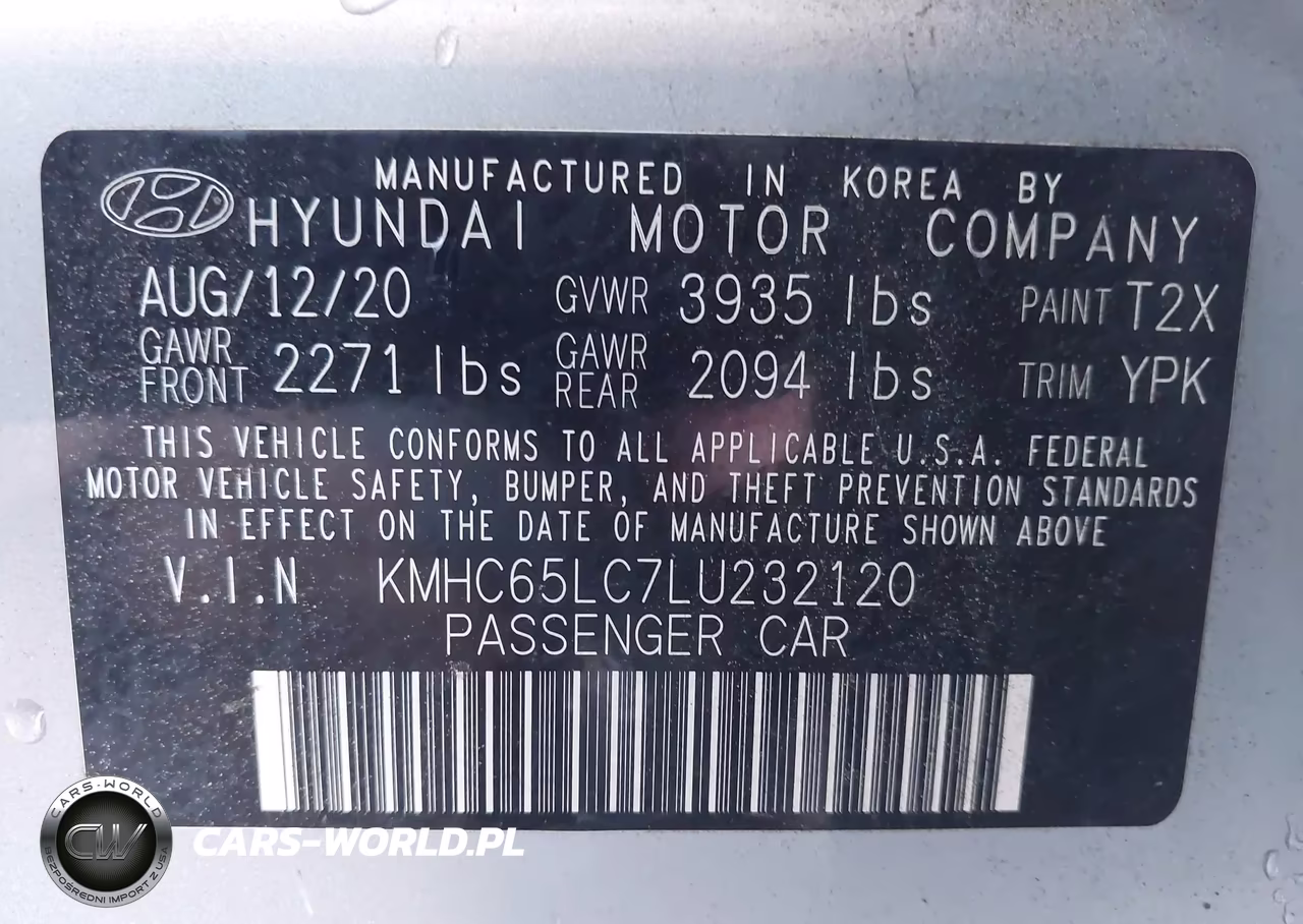 2020 Hyundai Ioniq Hybrid Blue VIN:KMHC65LC7LU232120 - 9