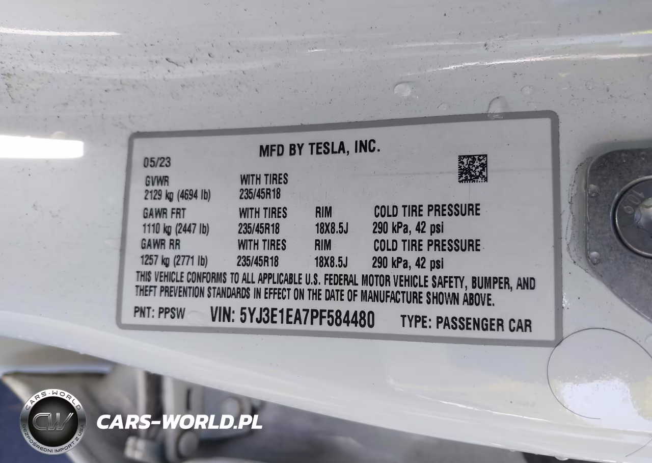 2023 Tesla Model 3 Rear-Wheel Drive VIN:5YJ3E1EA7PF584480 - 9