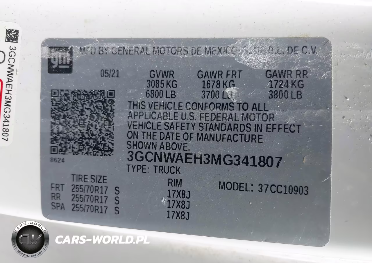 2021 Chevrolet Silverado 1500 2Wd Long Bed Wt VIN:3GCNWAEH3MG341807 - 9