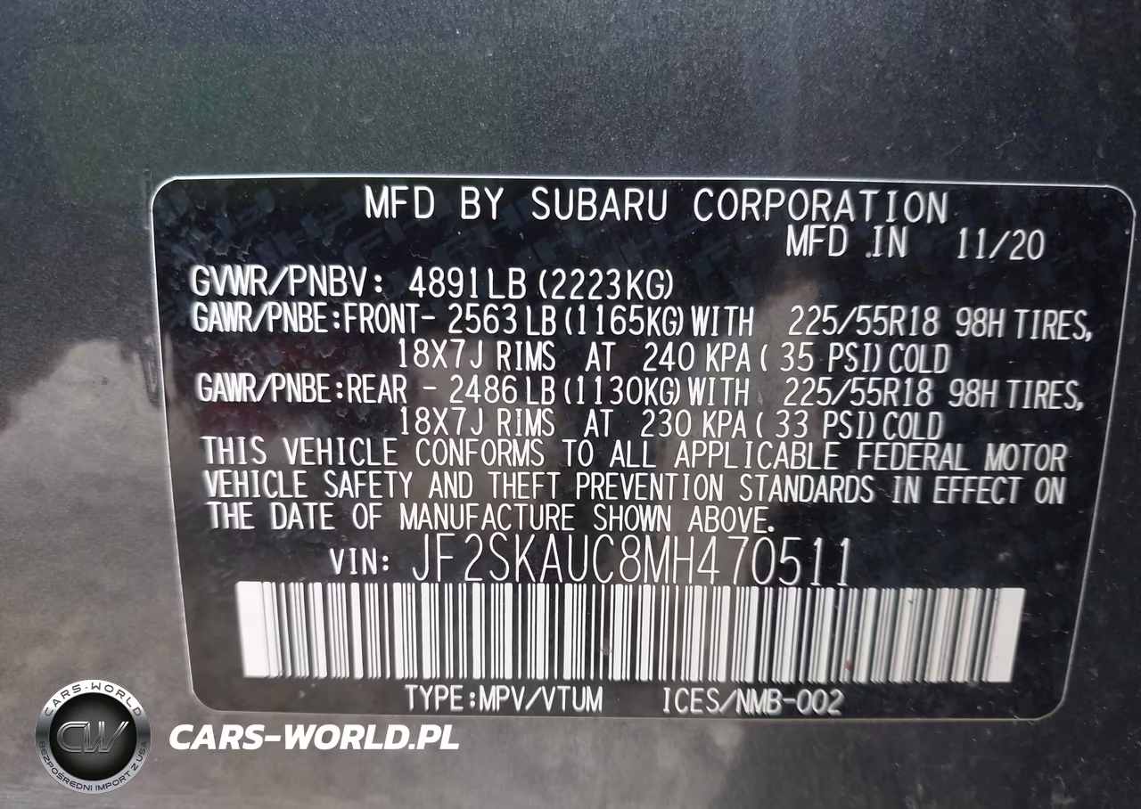2021 Subaru Forester Limited VIN:JF2SKAUC8MH470511 - 9