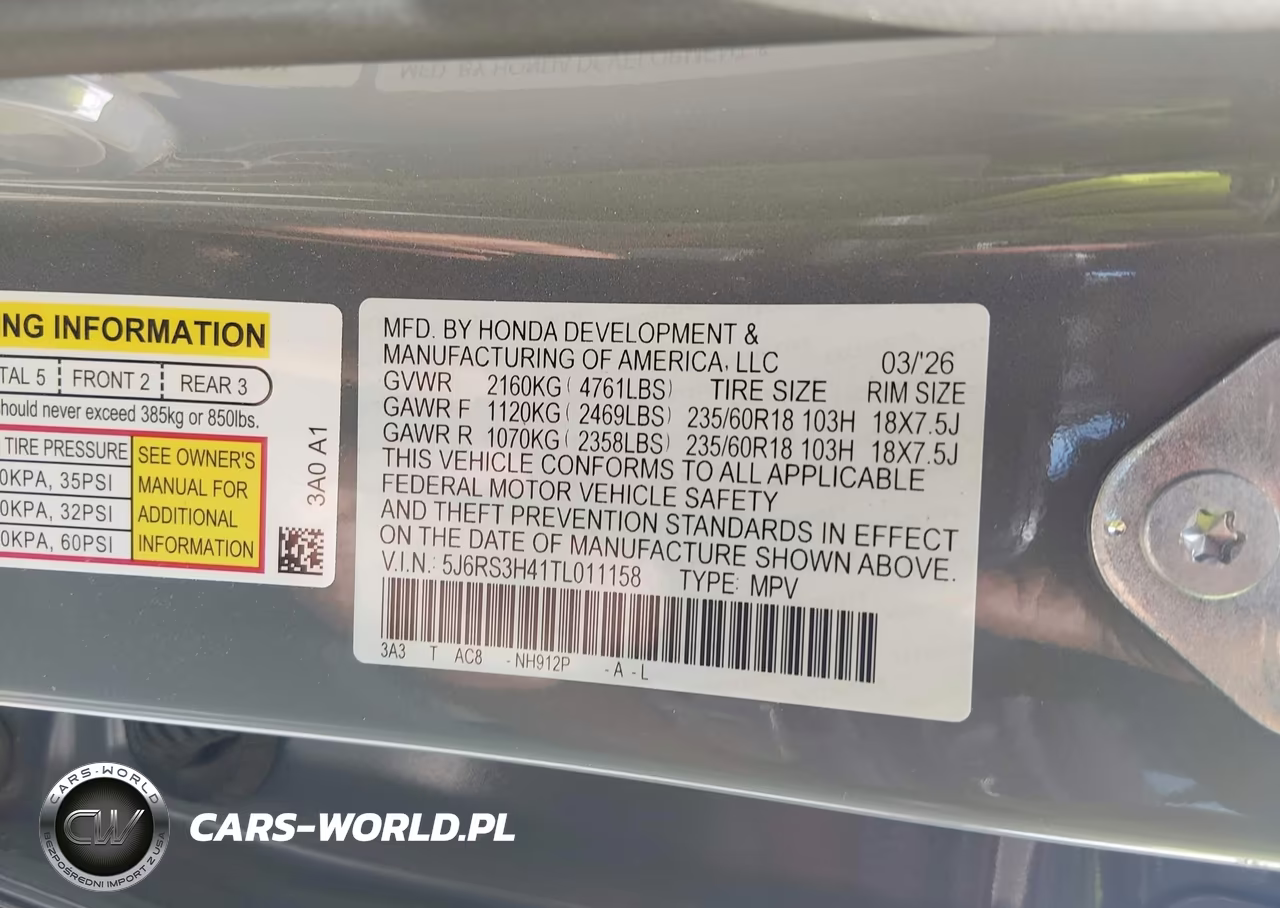 2026 Honda Cr-V Ex 2Wd VIN:5J6RS3H41TL011158 - 9