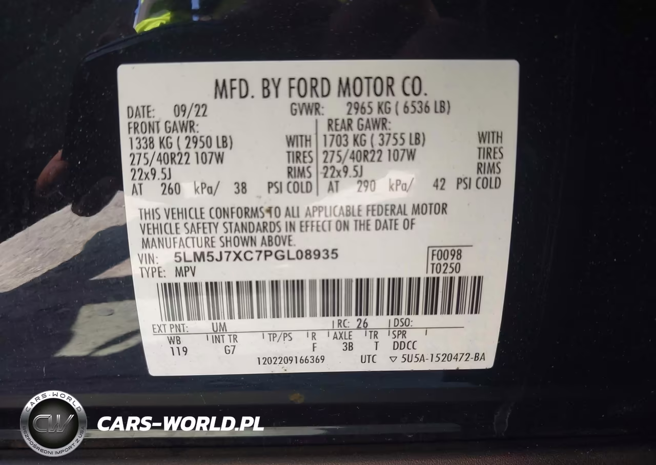 2023 Lincoln Aviator Reserve VIN:5LM5J7XC7PGL08935 - 9