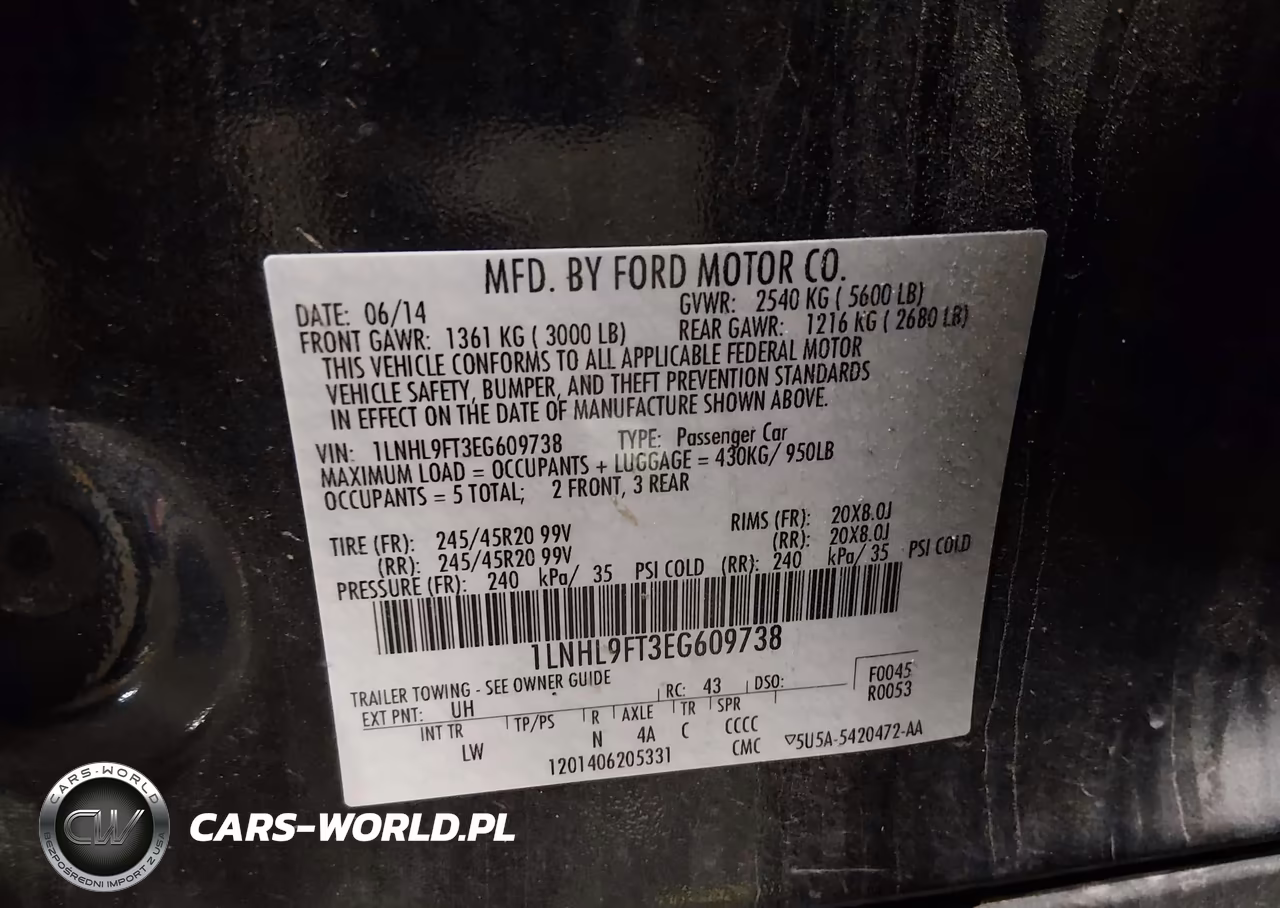 2014 Lincoln Mks Ecoboost VIN:1LNHL9FT3EG609738 - 9