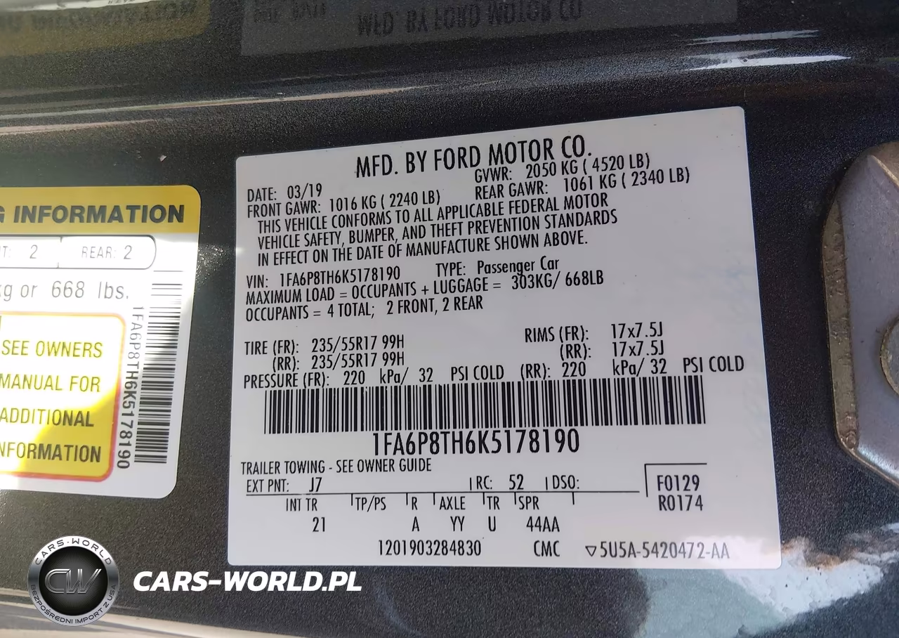 2019 Ford Mustang Ecoboost VIN:1FA6P8TH6K5178190 - 9