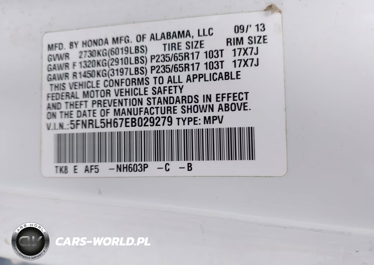 2014 Honda Odyssey Ex-L VIN:5FNRL5H67EB029279 - 9