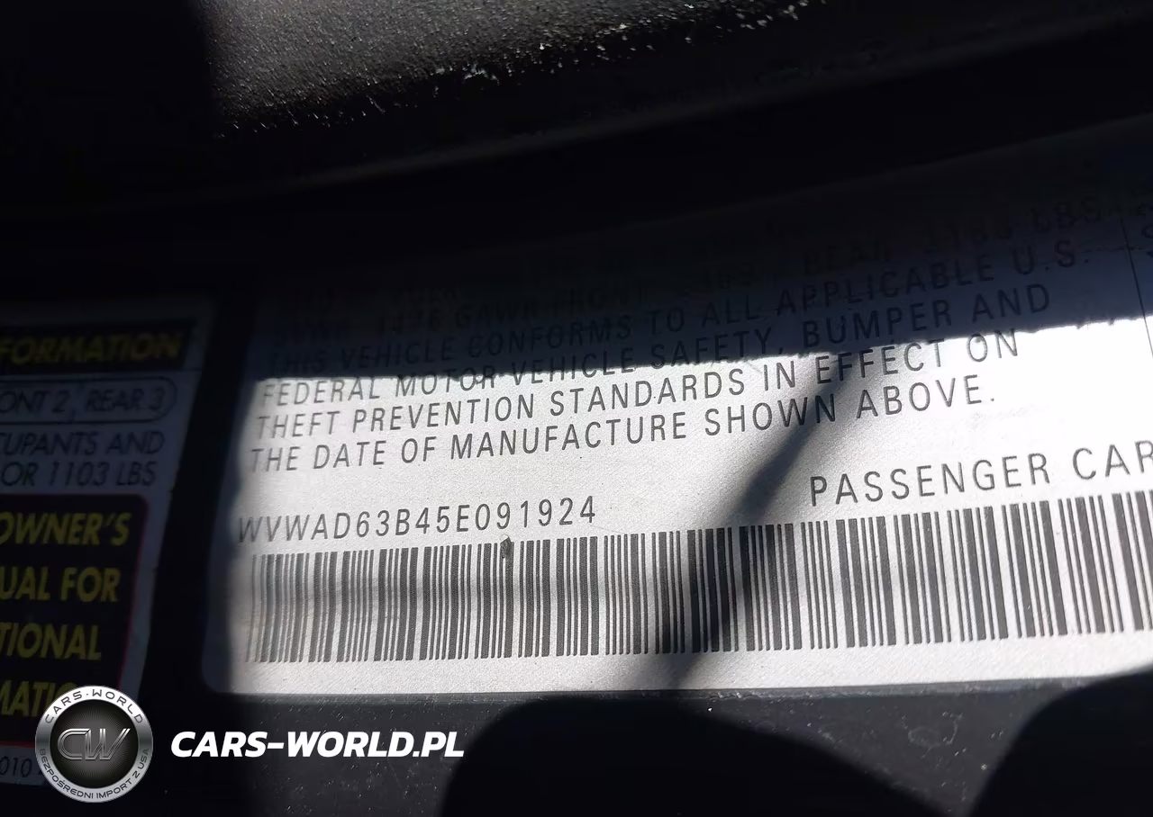 2005 Volkswagen Passat Gls VIN:WVWAD63B45E091924 - 9