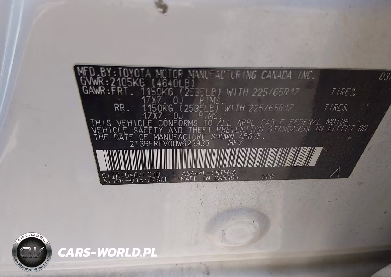 2017 Toyota Rav4 Xle VIN:2T3RFREV0HW623933 - 9