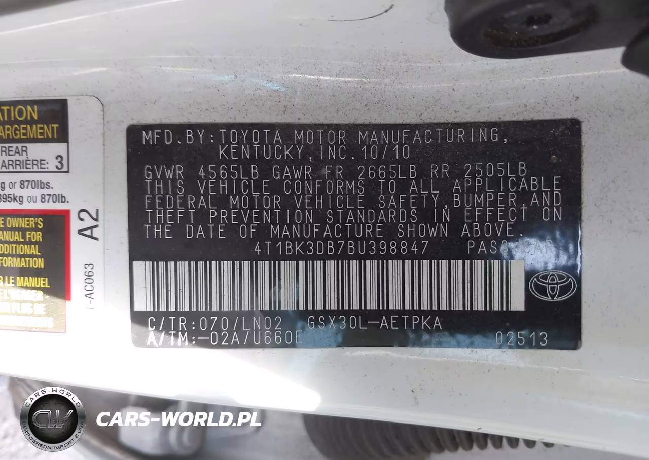 2011 Toyota Avalon Limited VIN:4T1BK3DB7BU398847 - 9