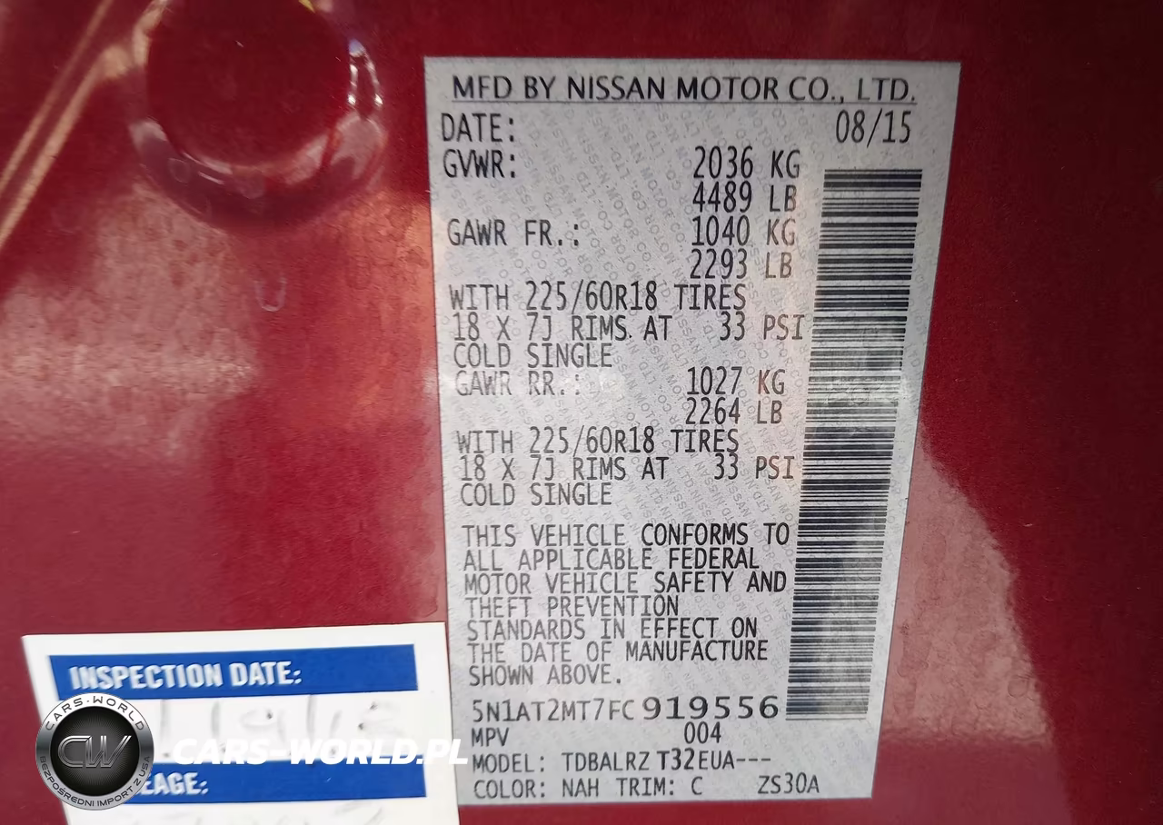 2015 Nissan Rogue Sl VIN:5N1AT2MT7FC919556 - 9