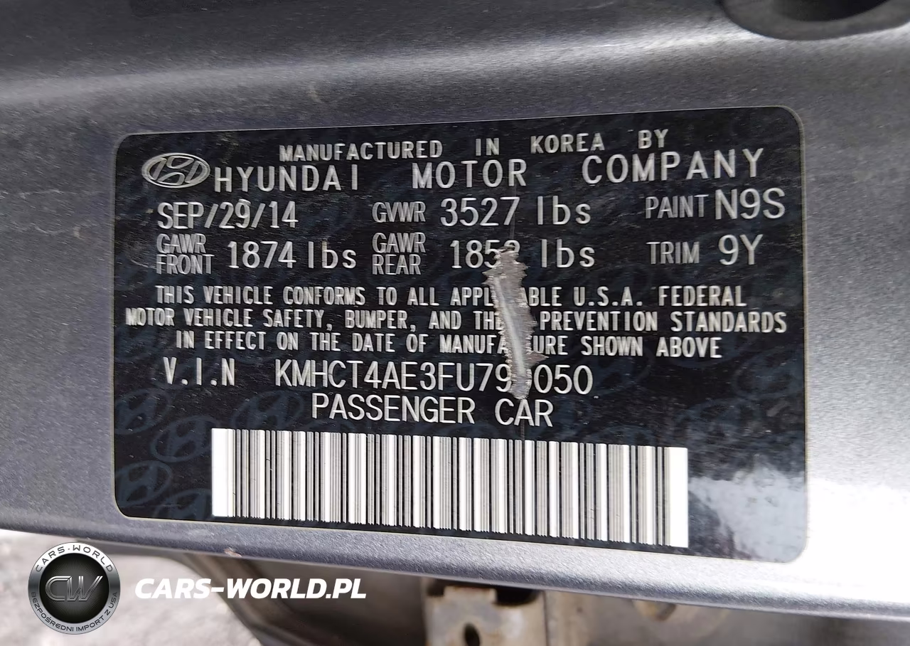 2015 Hyundai Accent Gls VIN:KMHCT4AE3FU799050 - 9