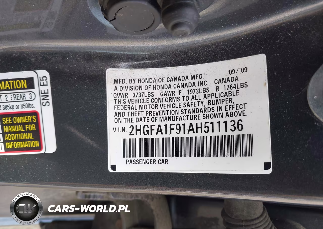 2010 Honda Civic Ex-L VIN:2HGFA1F91AH511136 - 9