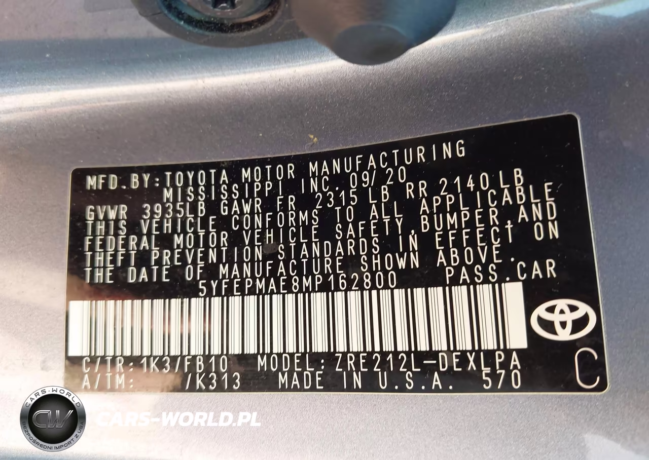 2021 Toyota Corolla Le VIN:5YFEPMAE8MP162800 - 9