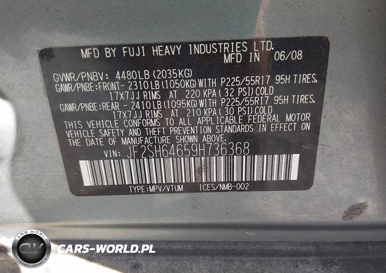 2009 Subaru Forester 2.5X Limited VIN:JF2SH64659H736368 - 9