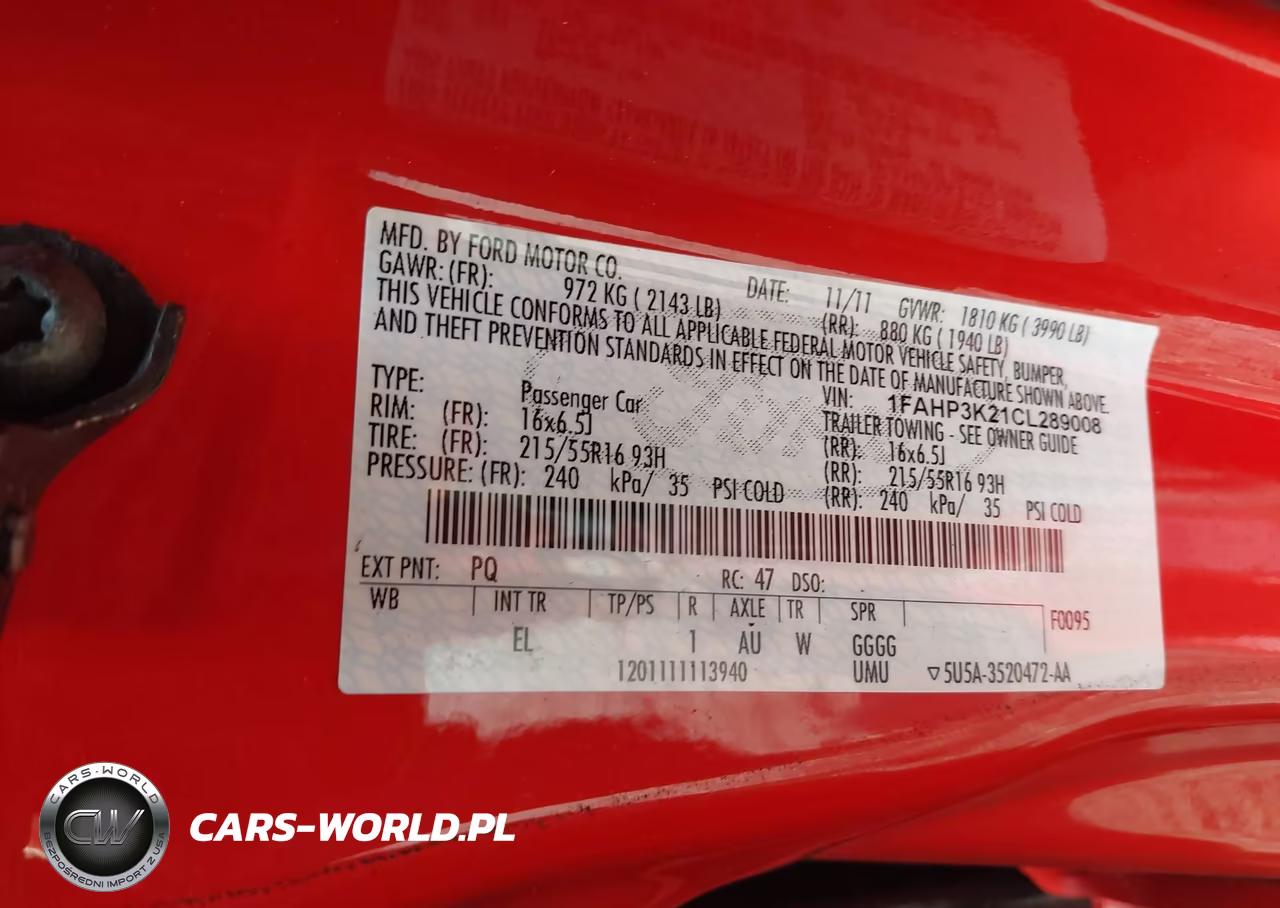 2012 Ford Focus Se VIN:1FAHP3K21CL289008 - 9