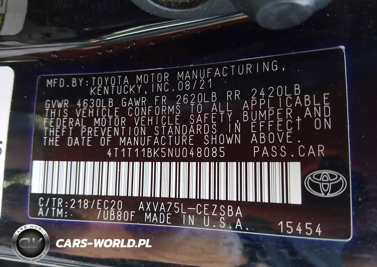 2022 Toyota Camry Se Nightshade Special Awd VIN:4T1T11BK5NU048085 - 9