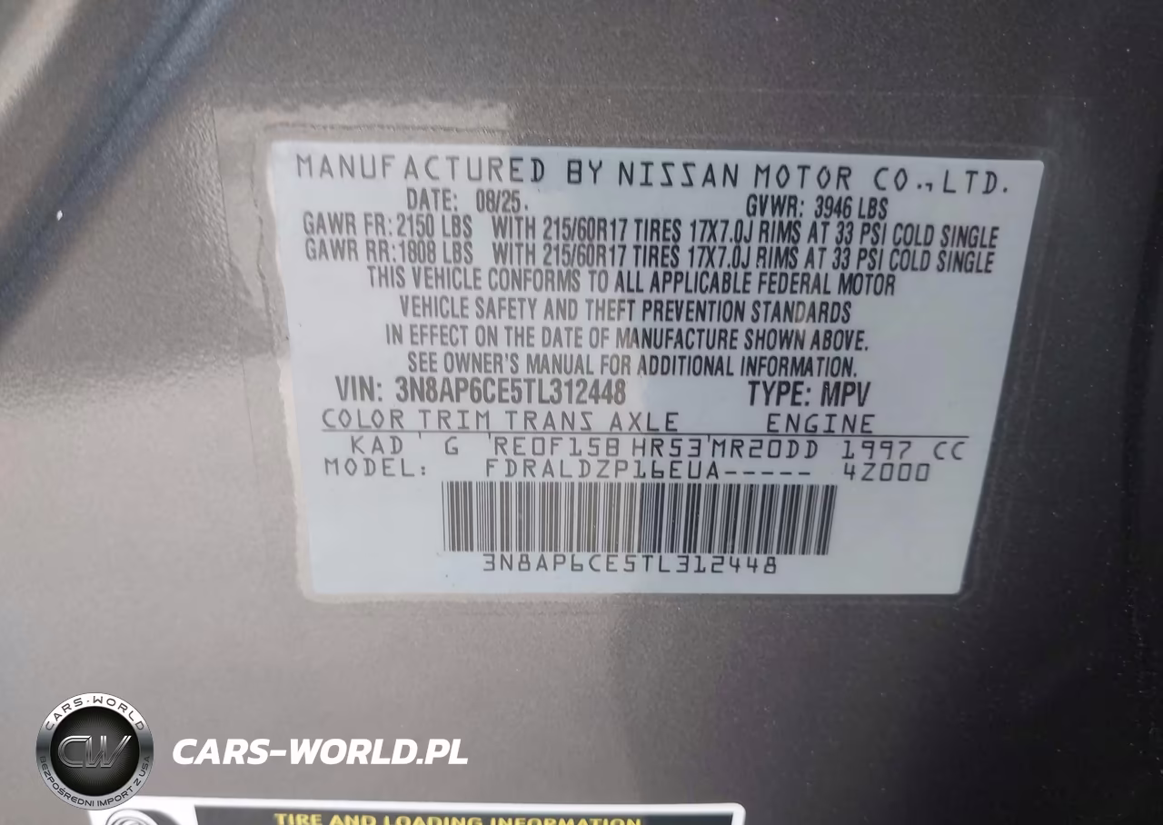2026 Nissan Kicks Sv VIN:3N8AP6CE5TL312448 - 9