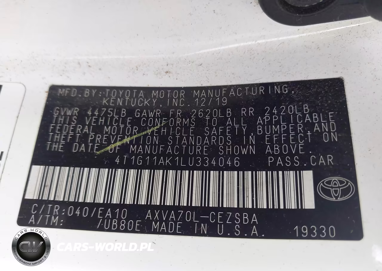 2020 Toyota Camry Se VIN:4T1G11AK1LU334046 - 9