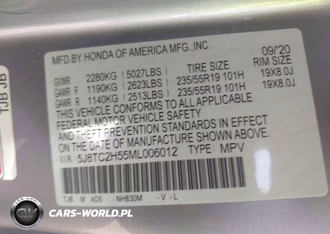 2021 Acura Rdx Technology Package VIN:5J8TC2H55ML006012 - 9