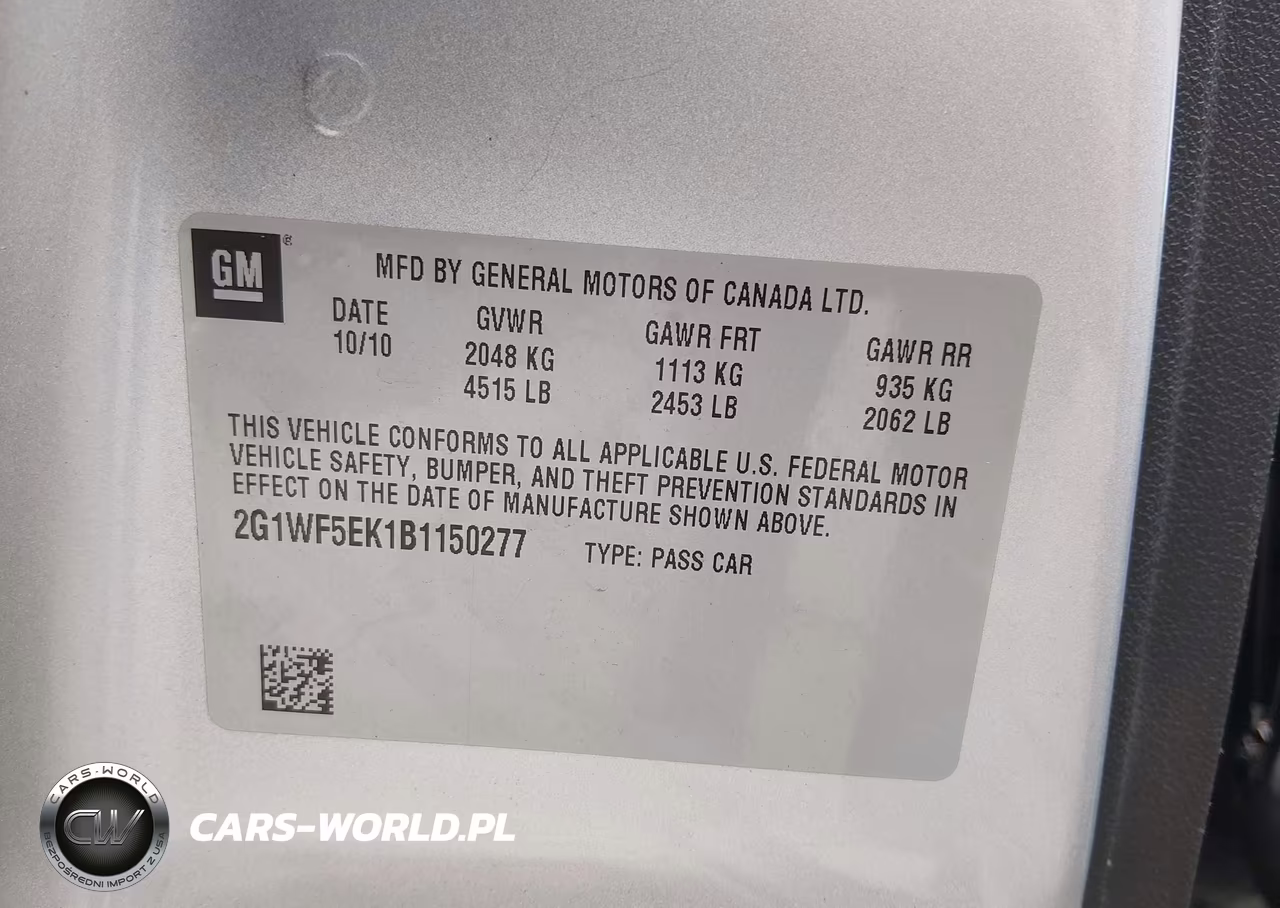 2011 Chevrolet Impala Ls VIN:2G1WF5EK1B1150277 - 9