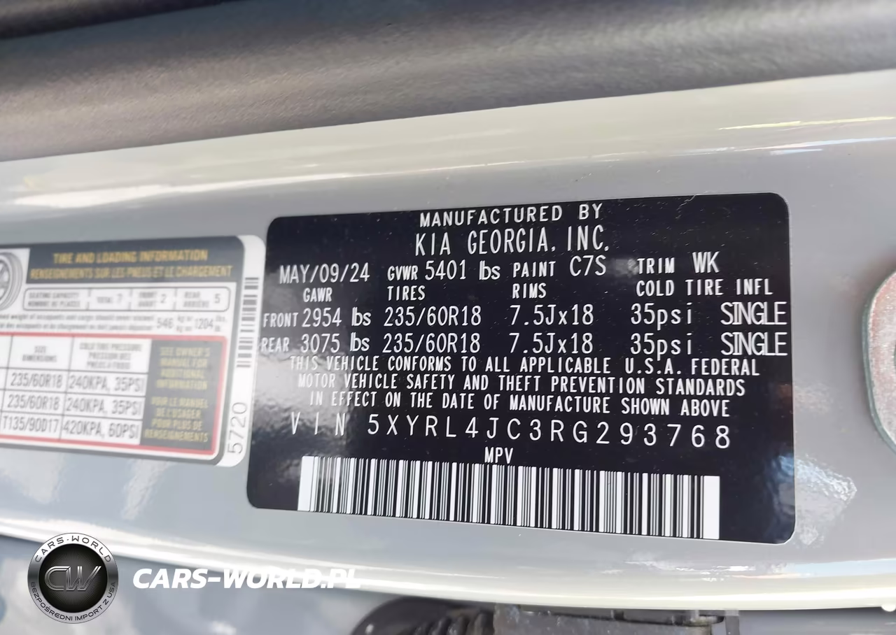 2024 Kia Sorento S VIN:5XYRL4JC3RG293768 - 9