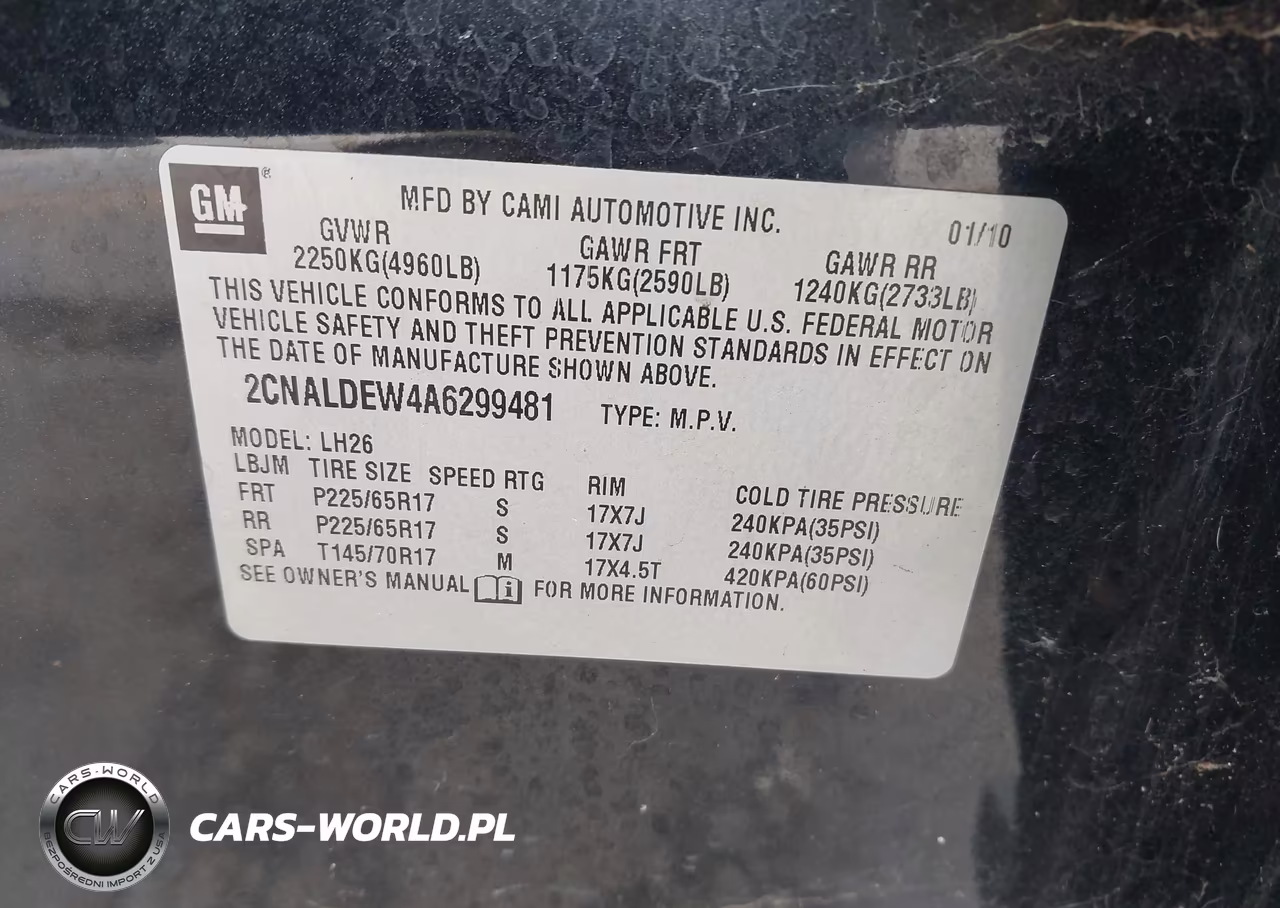 2010 Chevrolet Equinox Lt VIN:2CNALDEW4A6299481 - 9