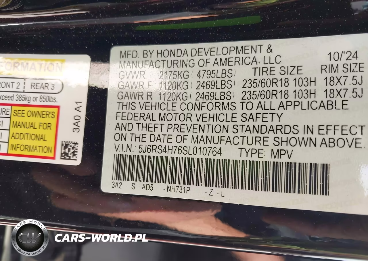 2025 Honda Cr-V Ex-L Awd VIN:5J6RS4H76SL010764 - 9