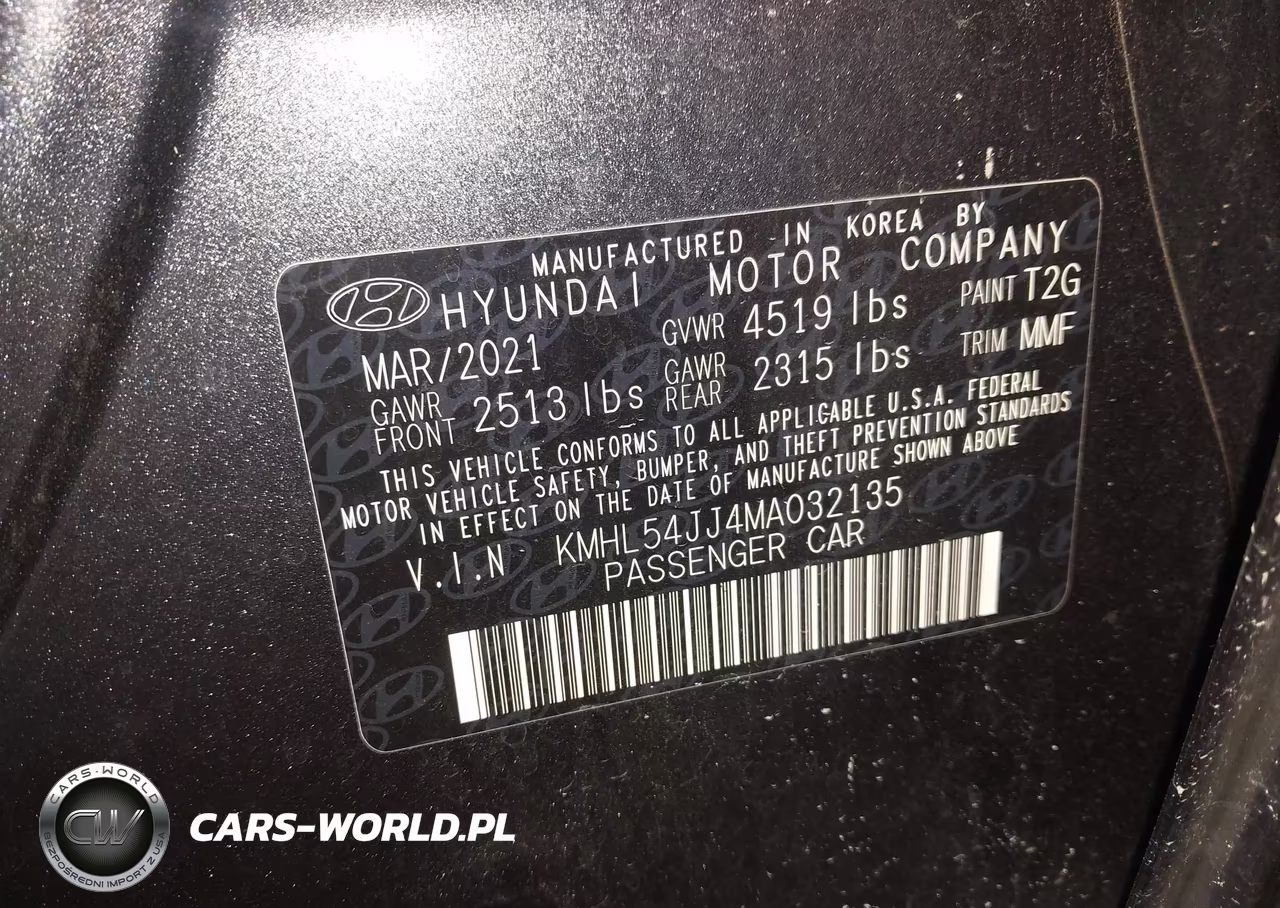 2021 Hyundai Sonata Limited VIN:KMHL54JJ4MA032135 - 9