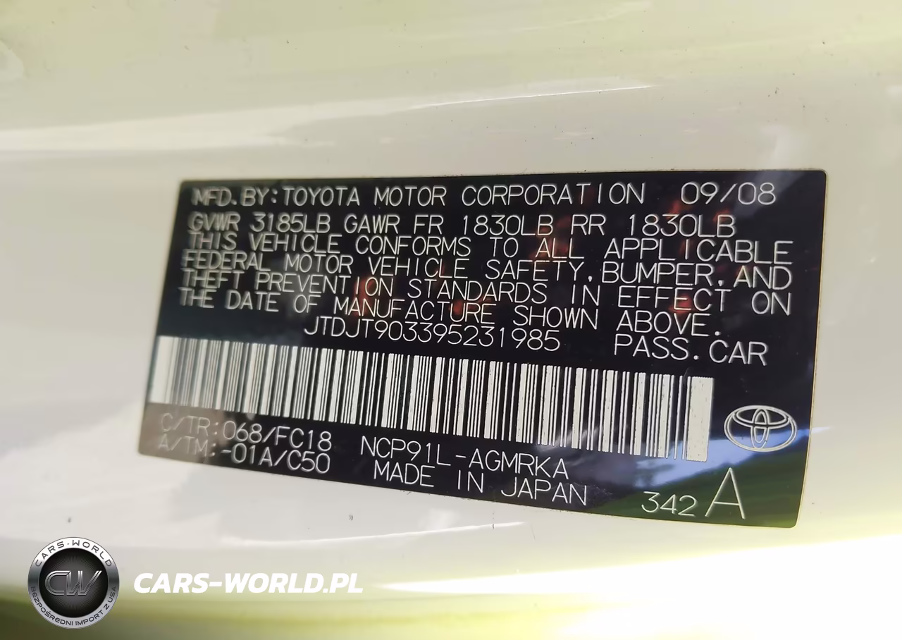 2009 Toyota Yaris VIN:JTDJT903395231985 - 9