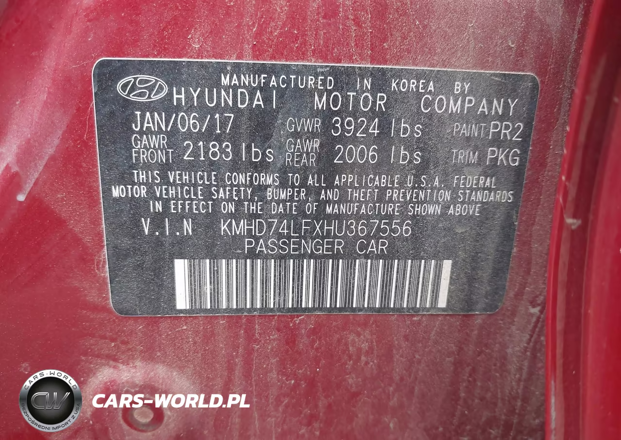 2017 Hyundai Elantra Se VIN:KMHD74LFXHU367556 - 9