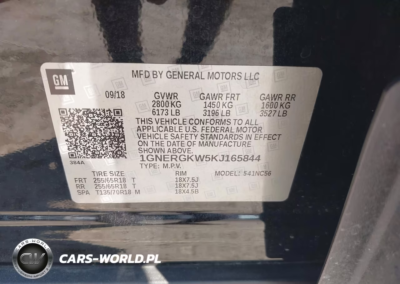 2019 Chevrolet Traverse 1Lt VIN:1GNERGKW5KJ165844 - 9