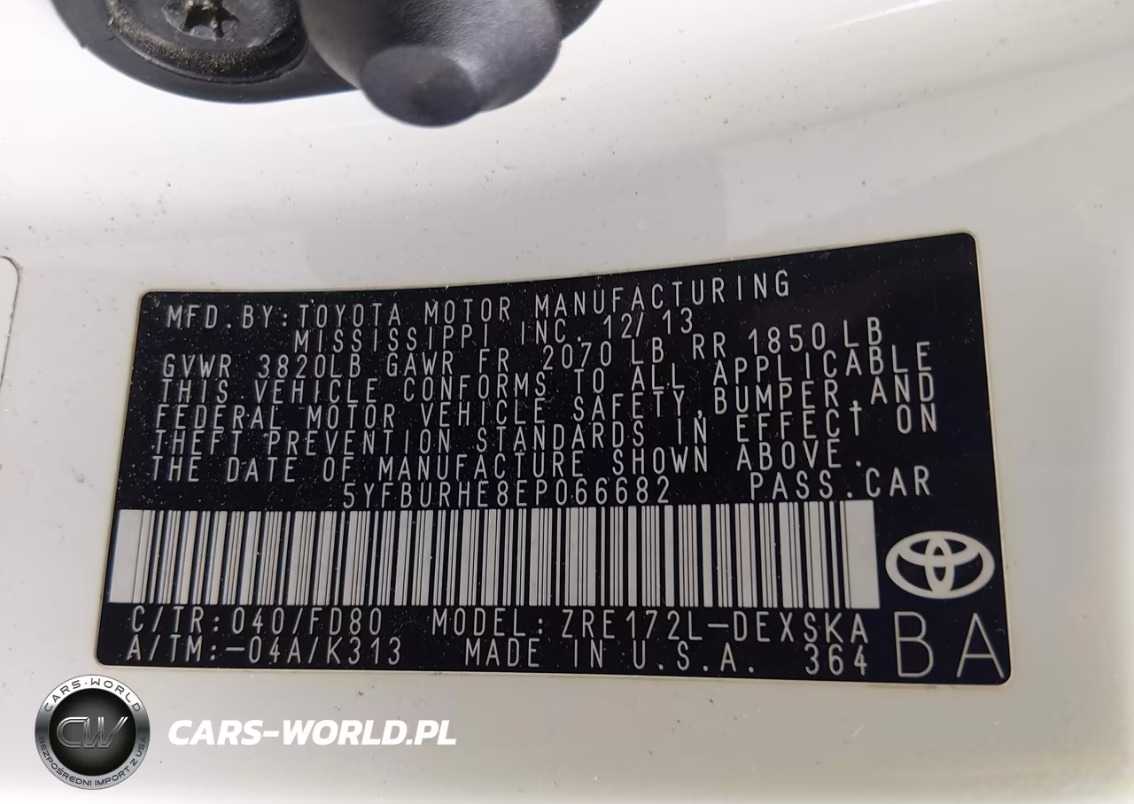 2014 Toyota Corolla S Plus VIN:5YFBURHE8EP066682 - 9