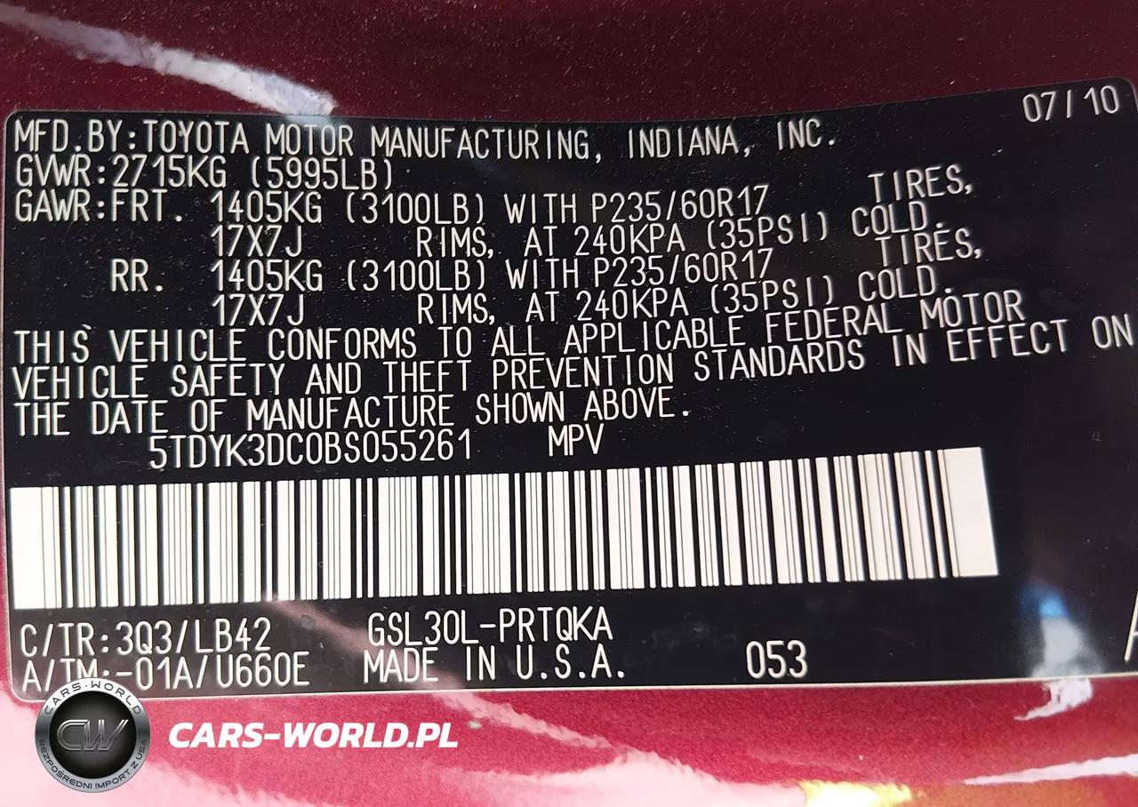 2011 Toyota Sienna Xle V6 VIN:5TDYK3DC0BS055261 - 9