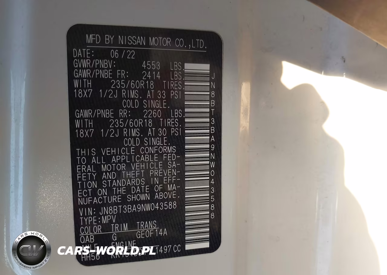 2022 Nissan Rogue Sv Fwd VIN:JN8BT3BA9NW043588 - 9