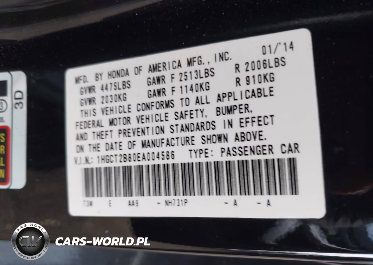 2014 Honda Accord Exl VIN:1HGCT2B80EA004586 - 9