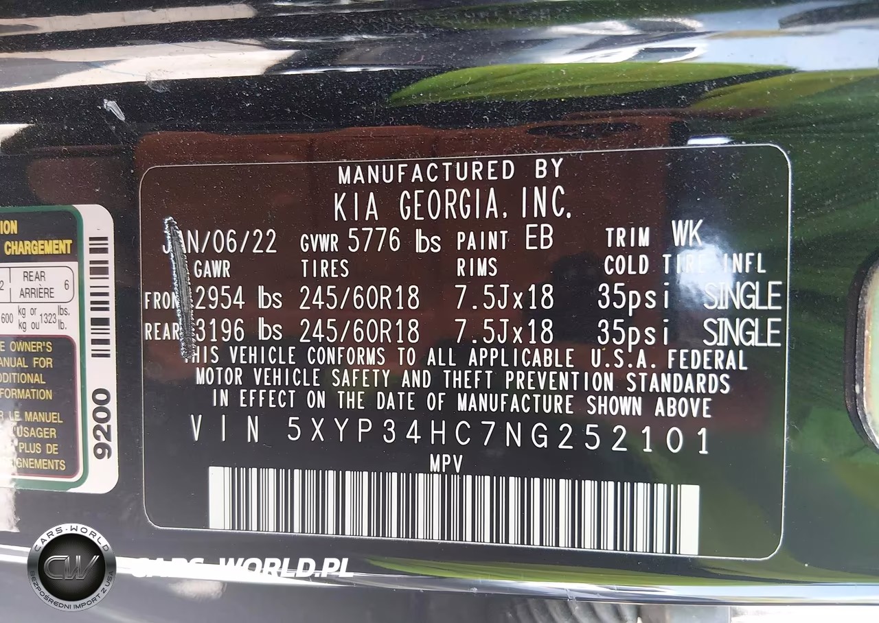 2022 Kia Telluride Ex VIN:5XYP34HC7NG252101 - 9