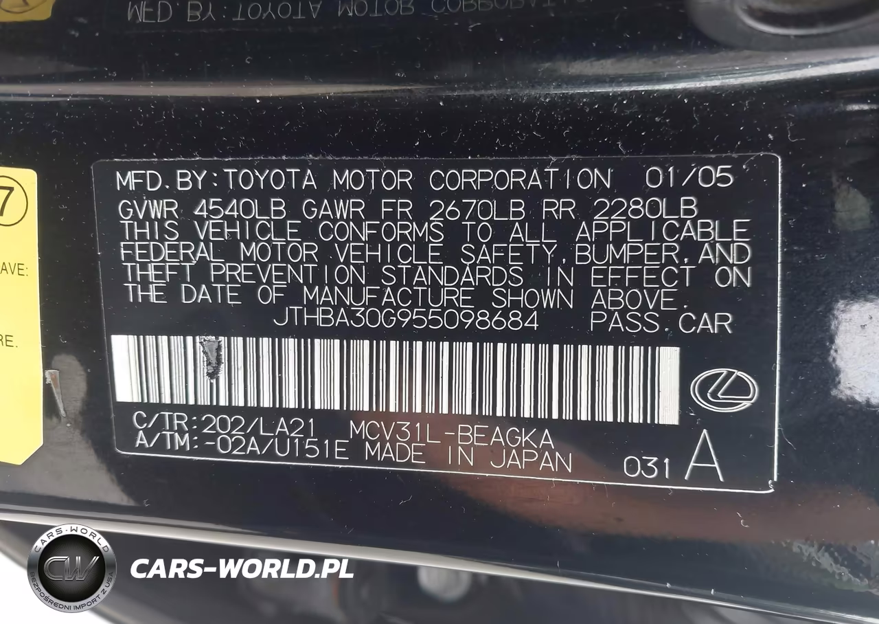 2005 Lexus Es 330 VIN:JTHBA30G955098684 - 9