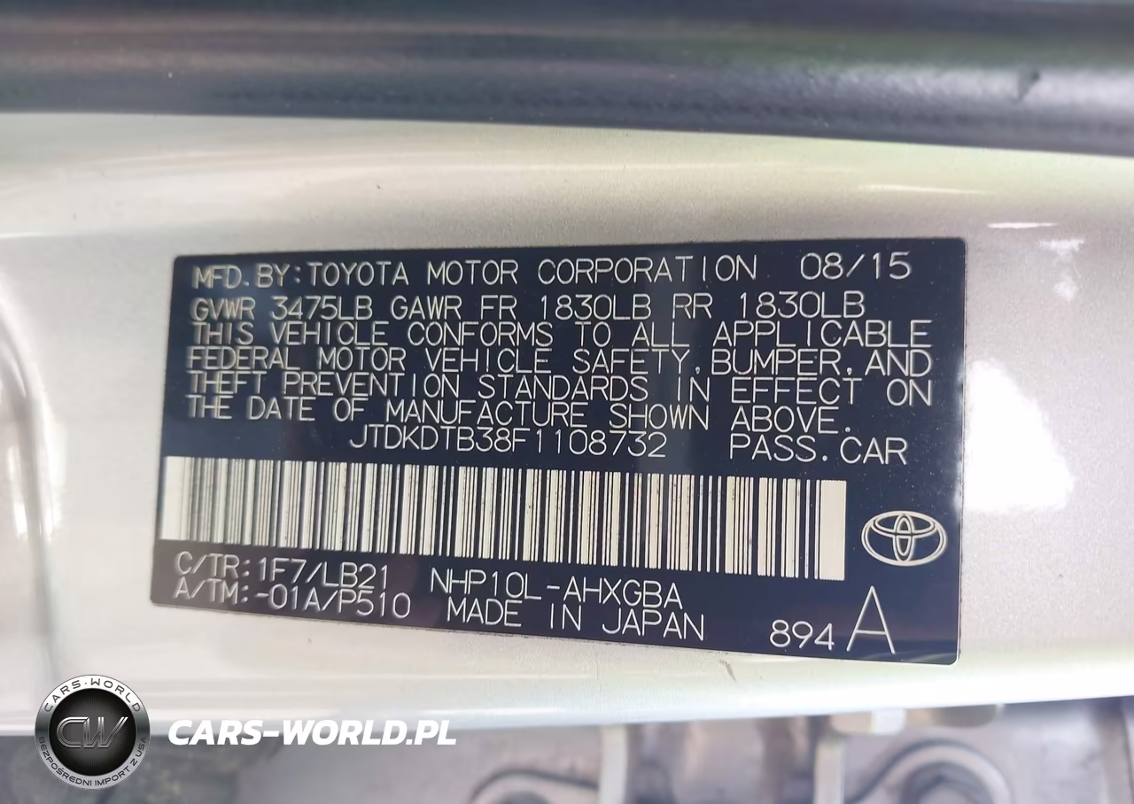 2015 Toyota Prius C Four VIN:JTDKDTB38F1108732 - 9