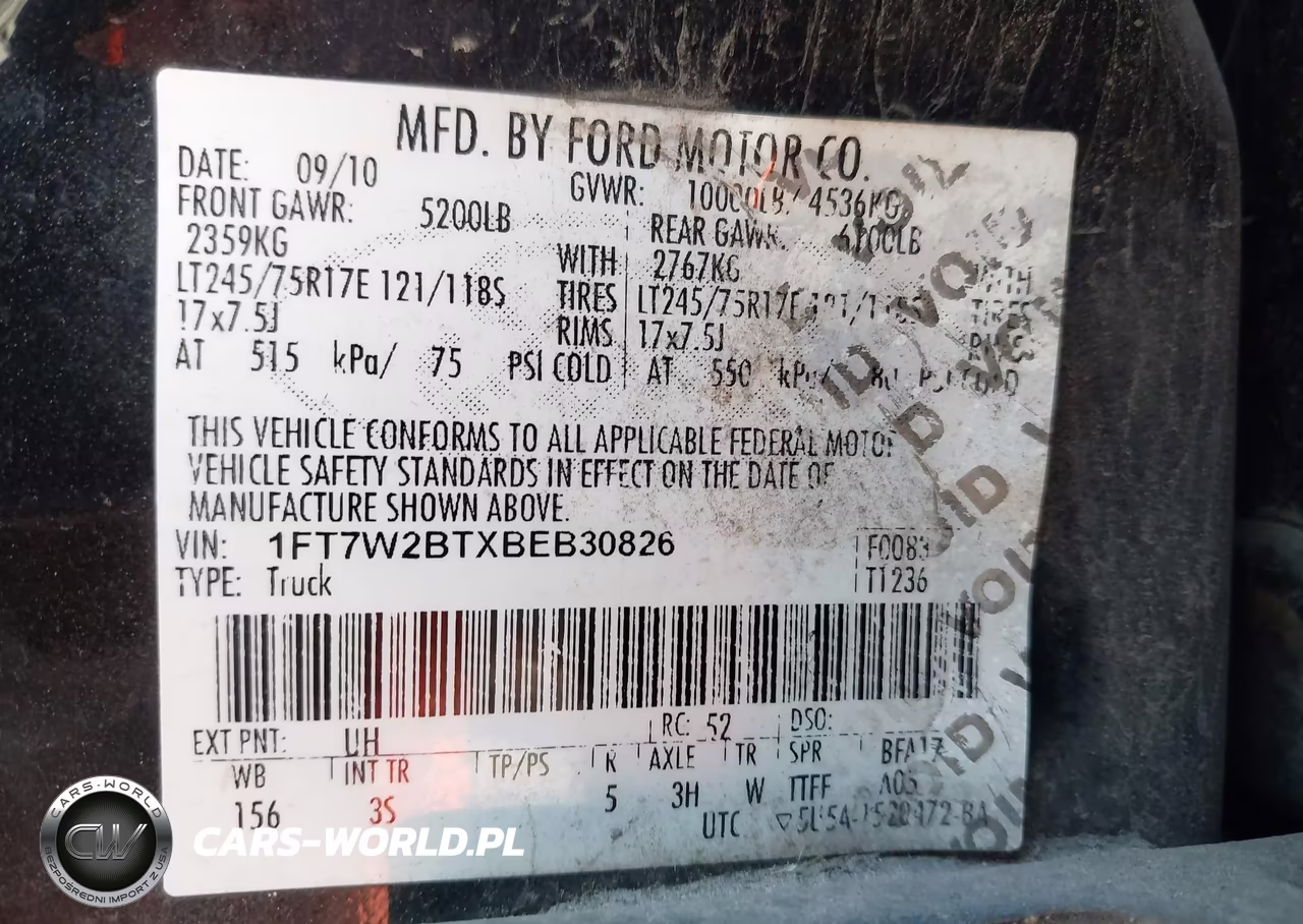 2011 Ford F-250 Xlt VIN:1FT7W2BTXBEB30826 - 9
